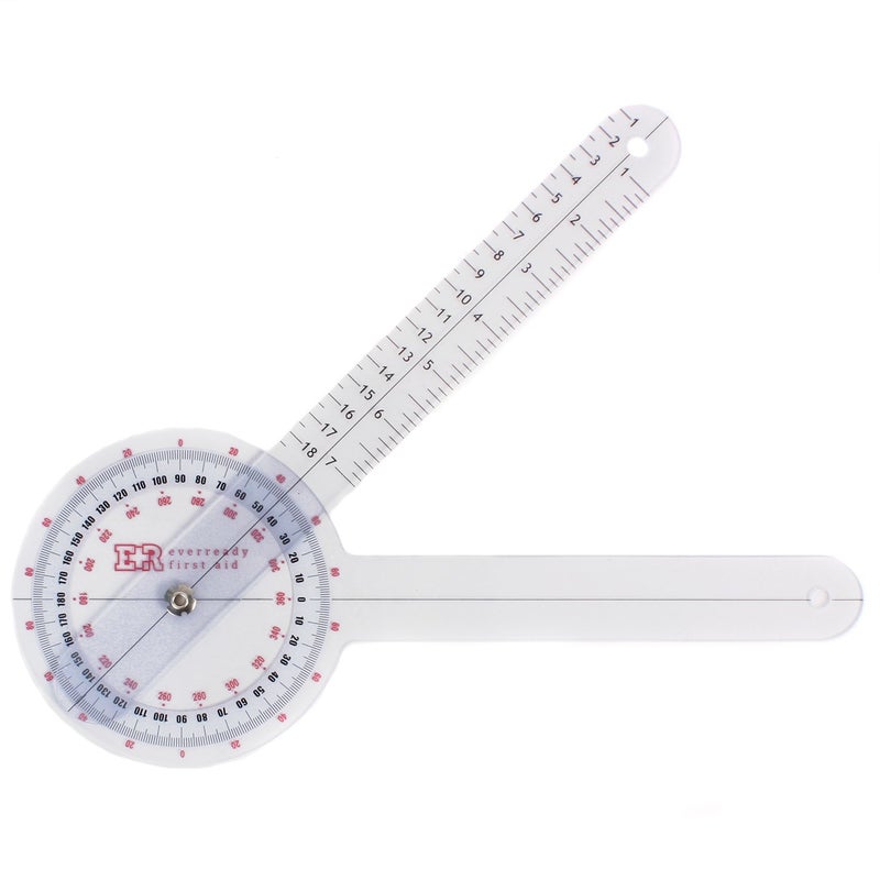 Ever Ready First Aid Plastic 12"" Goniometer 360 Degree ISOM - Image 1